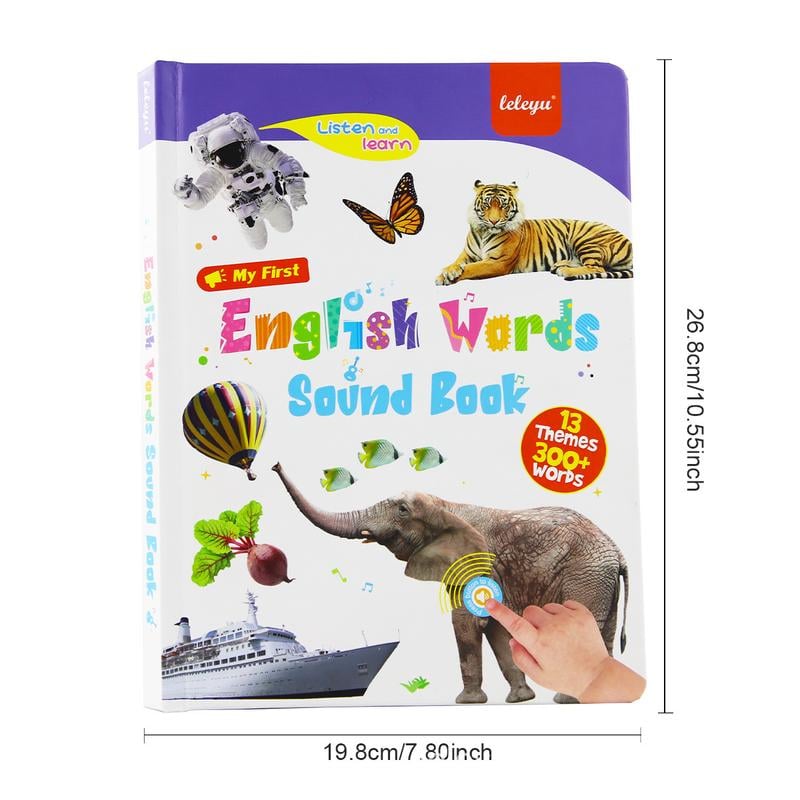 Libro de lectura en inglés/My First English Toy Sounds - ¡470+ palabras, 21 temas y divertidos juegos de palabras! ¡El juguete perfecto para los niños! 🇬🇧🔊