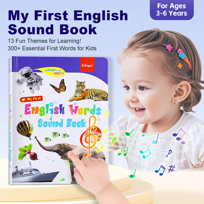 Libro de lectura en inglés/My First English Toy Sounds - ¡470+ palabras, 21 temas y divertidos juegos de palabras! ¡El juguete perfecto para los niños! 🇬🇧🔊