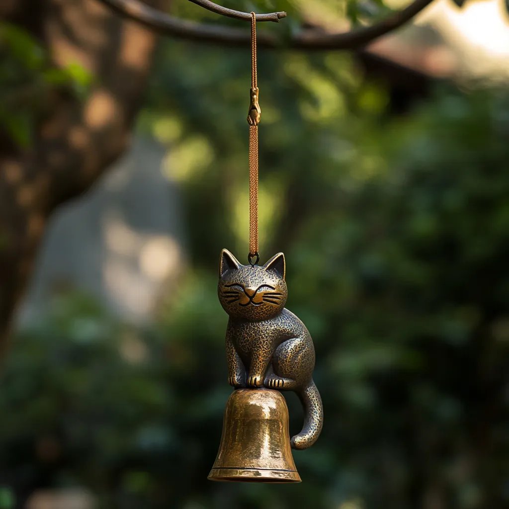 🔥Carillón de viento retro hecho a mano con forma de gato