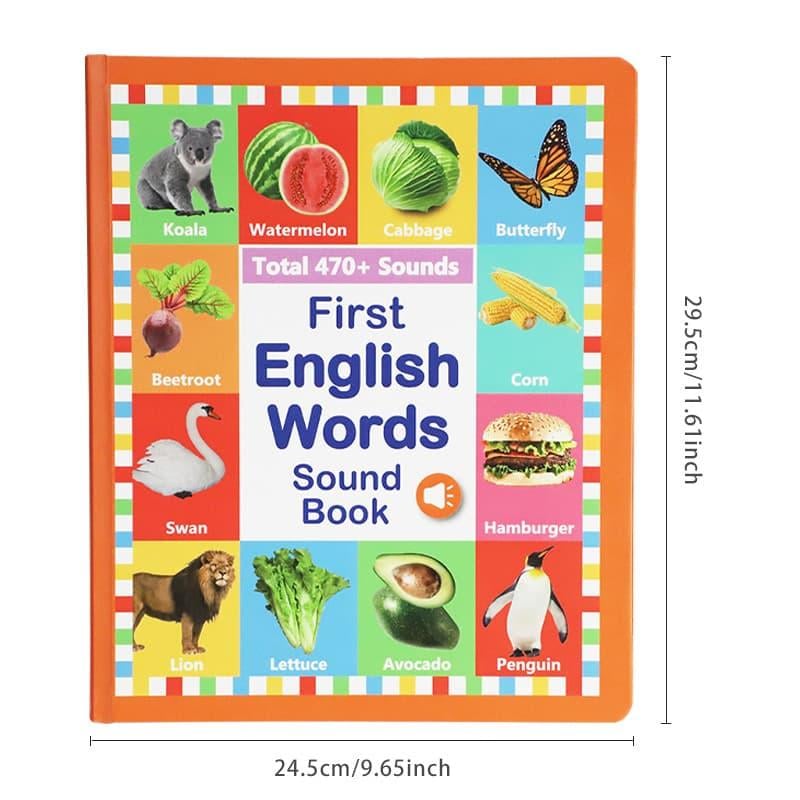 Libro de lectura en inglés/My First English Toy Sounds - ¡470+ palabras, 21 temas y divertidos juegos de palabras! ¡El juguete perfecto para los niños! 🇬🇧🔊