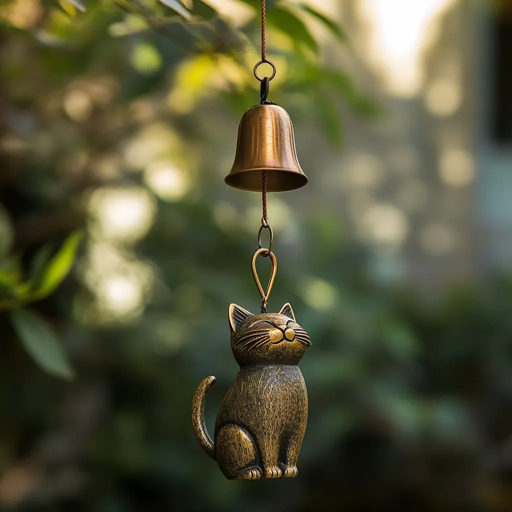 🔥Carillón de viento retro hecho a mano con forma de gato