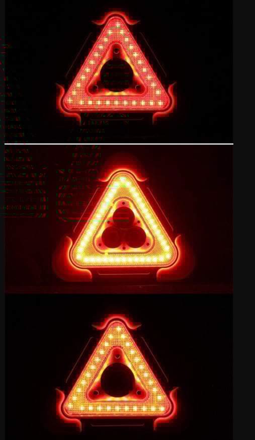 Luz de advertencia triangular de emergencia solar 3 en 1