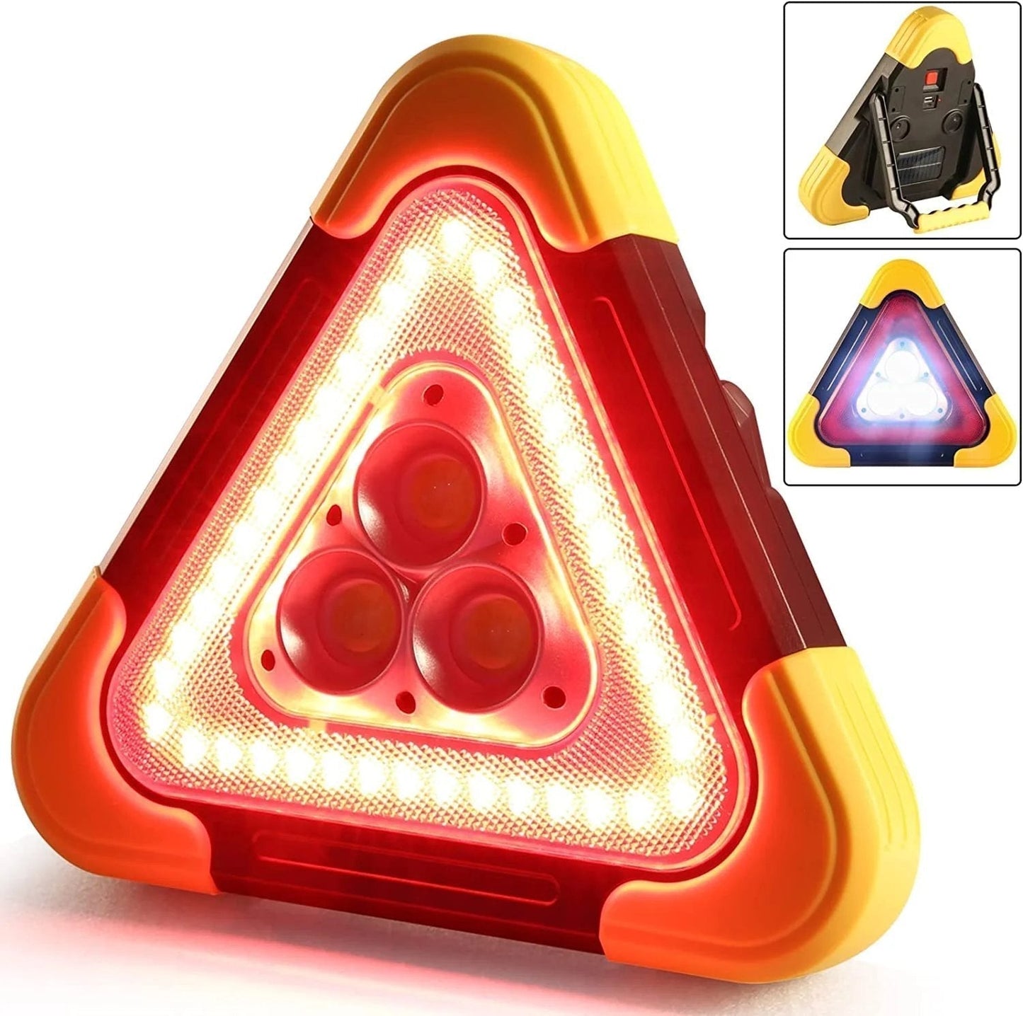 Luz de advertencia triangular de emergencia solar 3 en 1