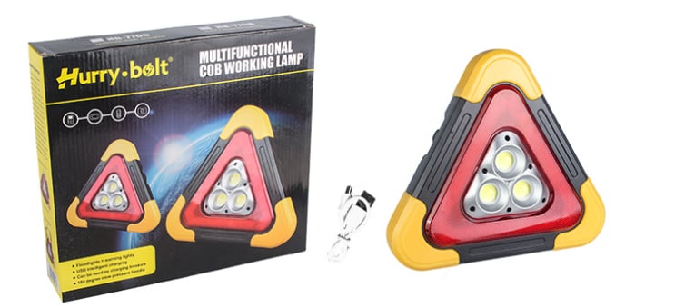 Luz de advertencia triangular de emergencia solar 3 en 1