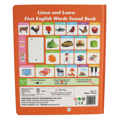 Libro de lectura en inglés/My First English Toy Sounds - ¡470+ palabras, 21 temas y divertidos juegos de palabras! ¡El juguete perfecto para los niños! 🇬🇧🔊