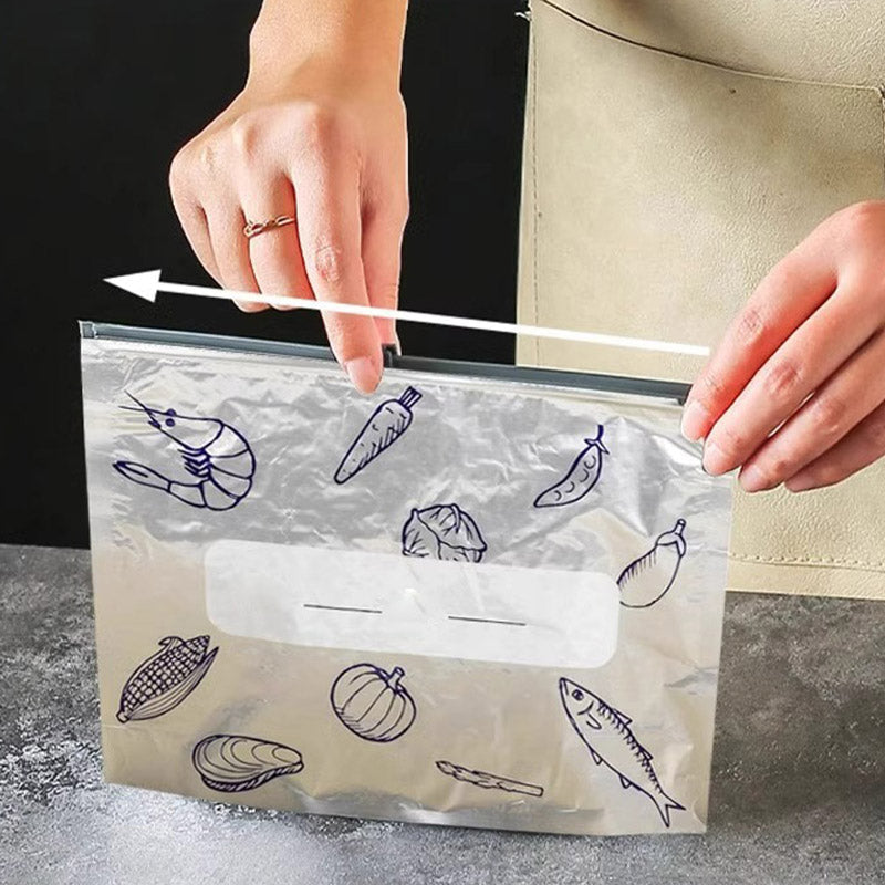 Papel de aluminio antibacterias bolsa de conservación/bolsa de almacenamiento reutilizable con cierre de papel de aluminio