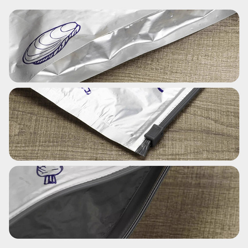 Papel de aluminio antibacterias bolsa de conservación/bolsa de almacenamiento reutilizable con cierre de papel de aluminio