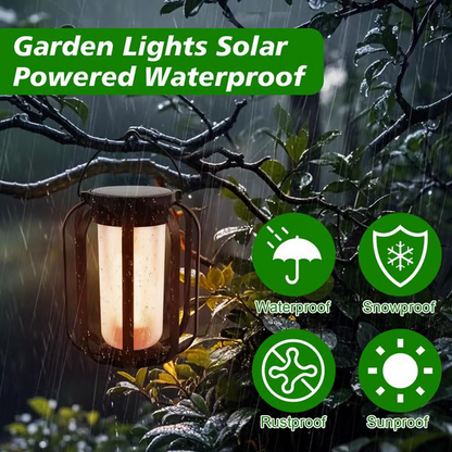 🔥Linterna solar de llama parpadeante mejorada luz impermeable al aire libre